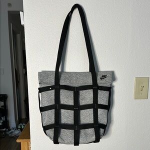 Nike Black and Gray Grid Tote